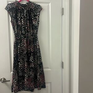 Banana Republic Floral Black and Pink  Midi Sleeveless Dress Never Worn